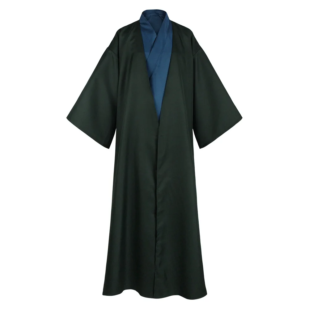 Adult Lord Voldemort Movie Cosplay Costume Halloween Cloak Long Dark Green Party Robe Cape School Uniform Outfit for Men Male