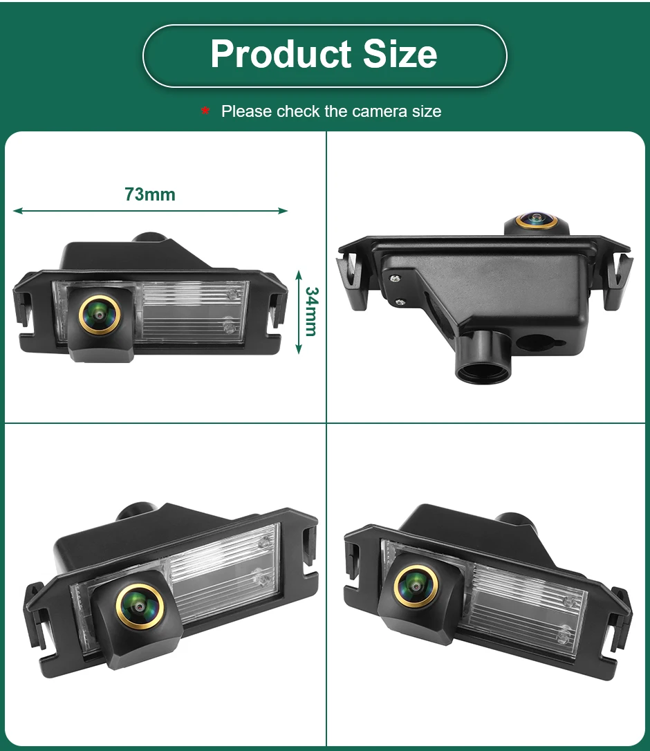AHD 1080P CVBS Auto-Rückfahrkamera für Hyundai I10 I20 I30 Atos Eon Elantra Genesis für Kia Morning mit Spur-/Linienmarkierung – Detail 5