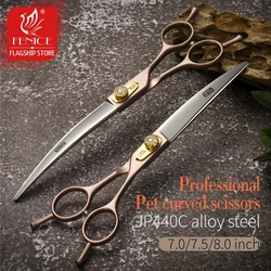 Fenice 7/7.5/8 inch 25° Curved JP440C Pet dog grooming equipment Scissors Shears tijeras peluquería profesional para perros