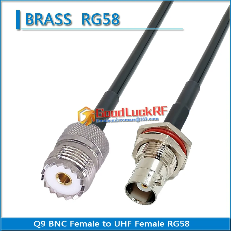 

PL259 SO239 UHF Female to Q9 BNC Female Waterproof Wash Nut Connector Pigtail Jumper RG-58 RG58 3D-FB RG58U Extend copper cable