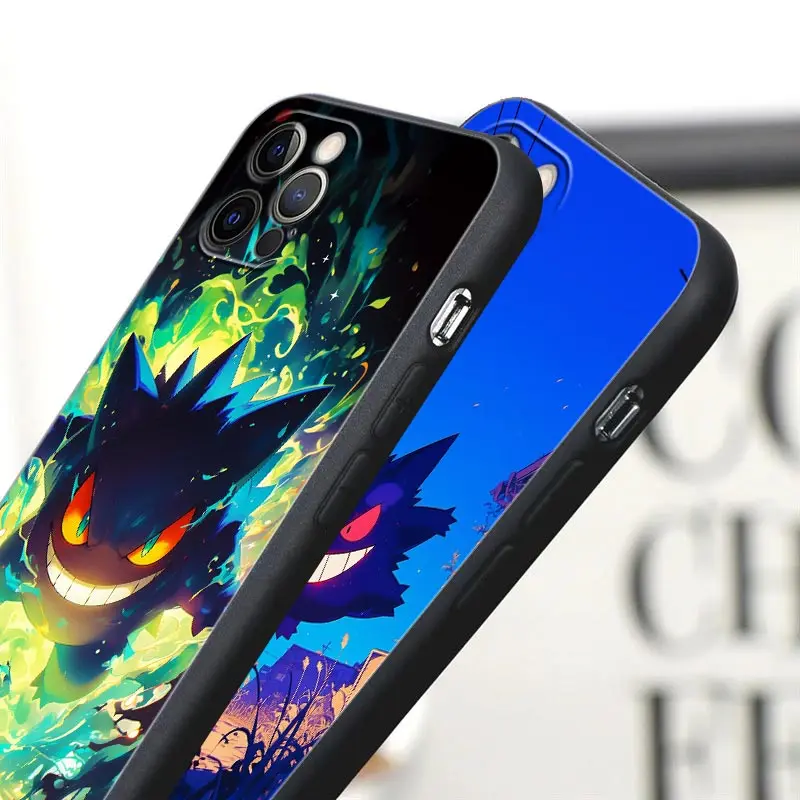 Gengar Ghost Pocket Monster Anime حافظة لهاتف أبل آيفون 16 15 14 13 12 11 Pro Max XR XS Max 7 8 Plus حافظة من السيليكون