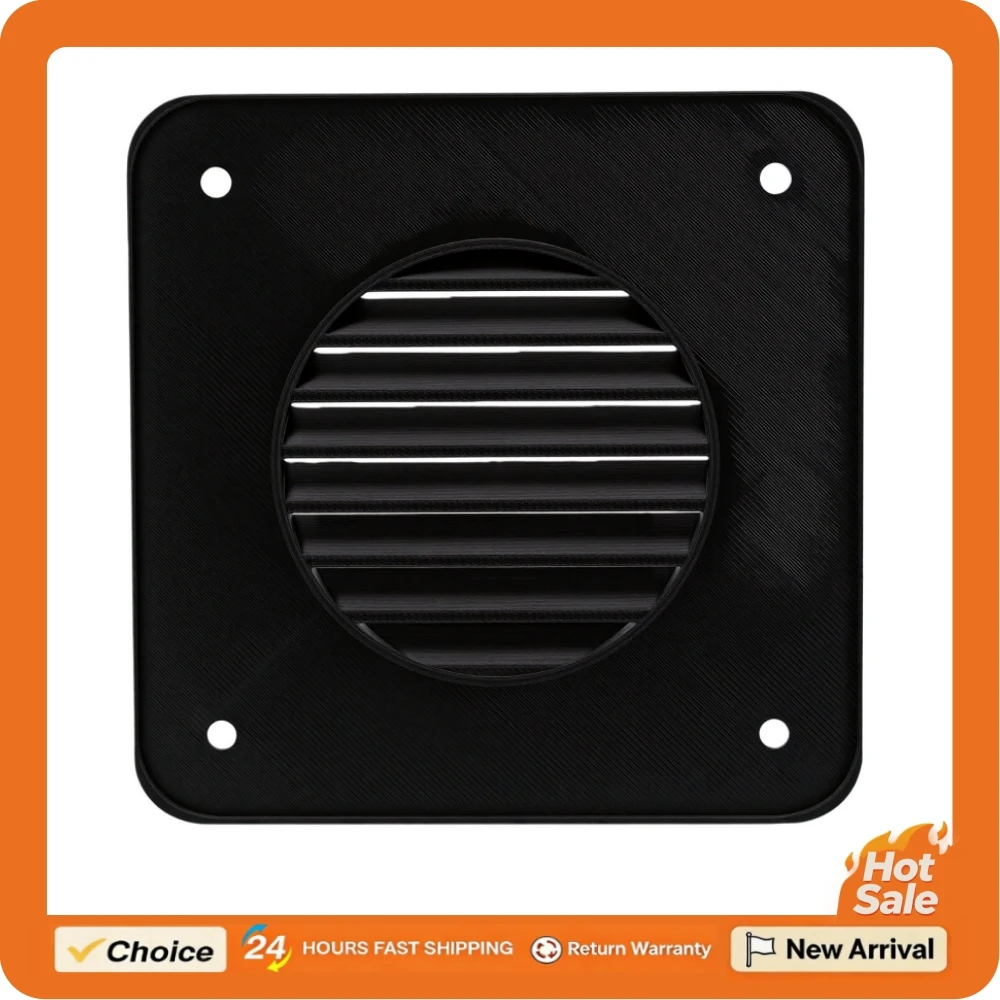 RV Battery Box Vent Cover for Motorhome Trailer Camping Vehicle RV Battery Box Ventilation ABS Black Battery Box Louvered Vent