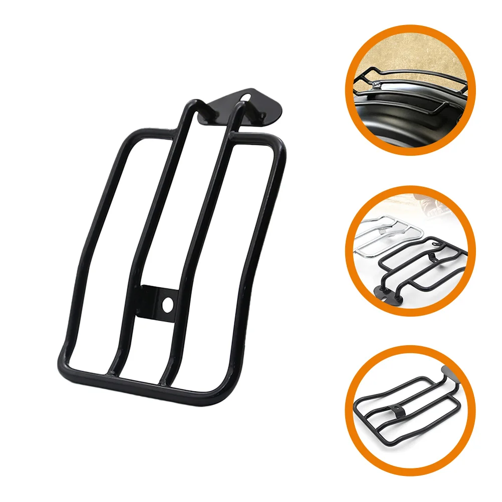 

Motorcycle Luggage Rack Retro Universal Black Large Capacity Rear Shelf Storage Metal Hardness Resistance Accessories