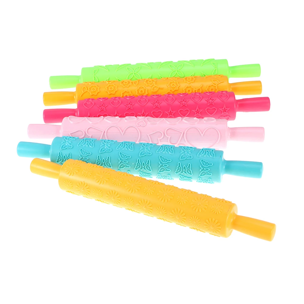 

5 PCS Flowers Leaves Rolling Pin Embossed Rolled Dough Tools Roller Mold Pastry