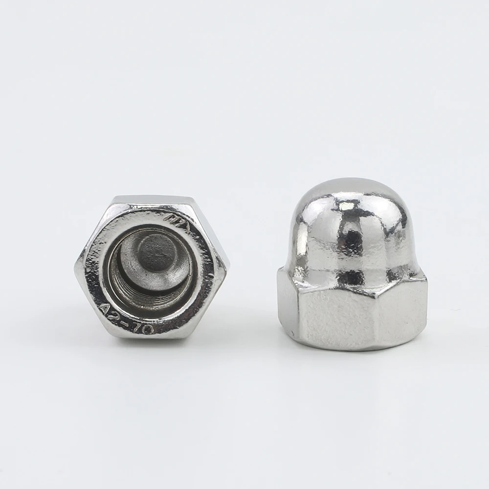 JUIDINTO Acorn nut Crown Hex Nut M3 M4 M5 M6 M8 M10 M12 M14 M16 304 201 Stainless Steel Dome Cap Nut Blind Nut for Bolts DIN1587