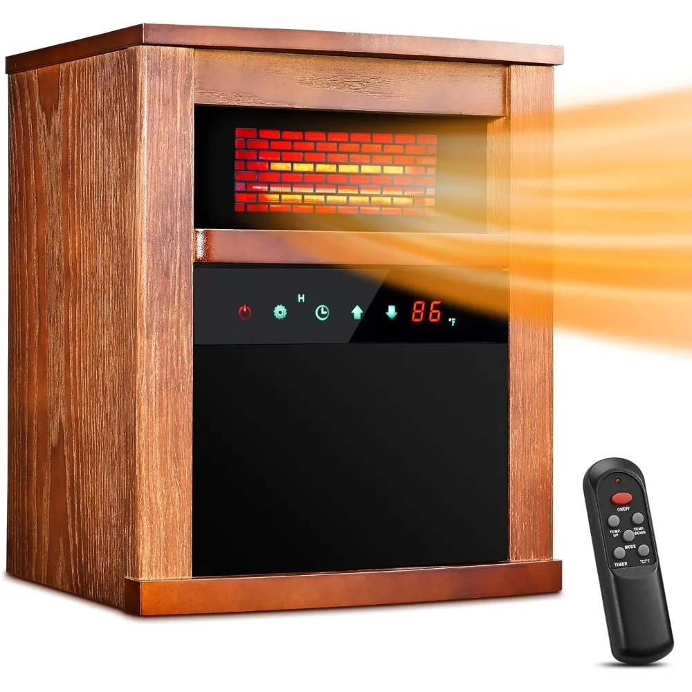 Infrared Heater,1500W Electric Space Heater with Remote Control 3 Mode, 12H Timer, Overheat & Tip-Over Protection