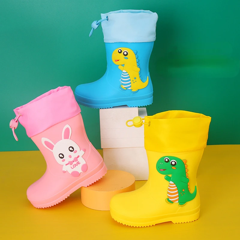 

레인부츠 Kid Rain Boots New Boy/Girl Mid Tube Rain Boots Cartoon Water Boots Rubber Boots for Childrens Anti Slip Girl Boots 아기장화