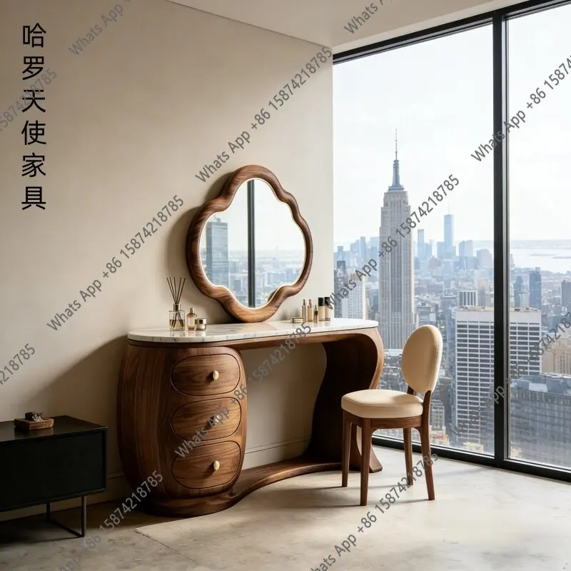 

Rt New Chinese-style Solid Wood Dresser, Modern Simple Light Luxury Makeup Table, Customizable Storage, Fashionable And High-end