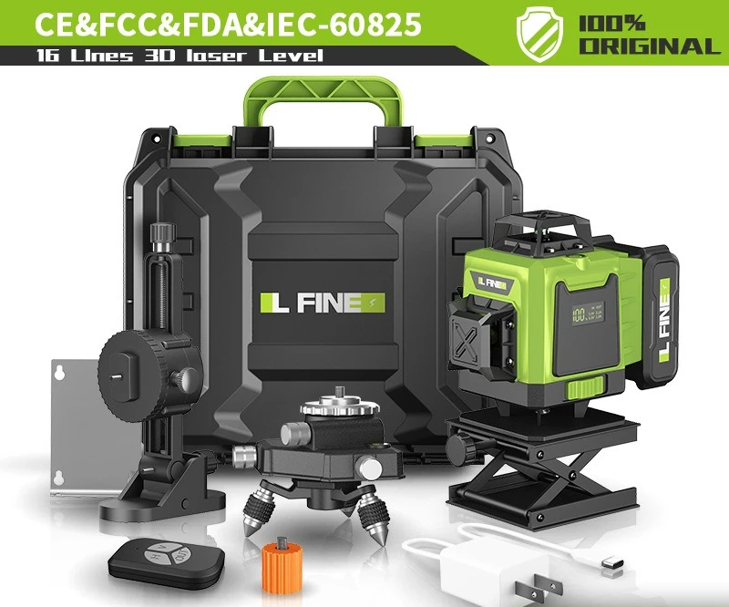 

4D 16-line and 3D 12-line Green Light Level and Laser Level Have An Extremely Long Standby Time