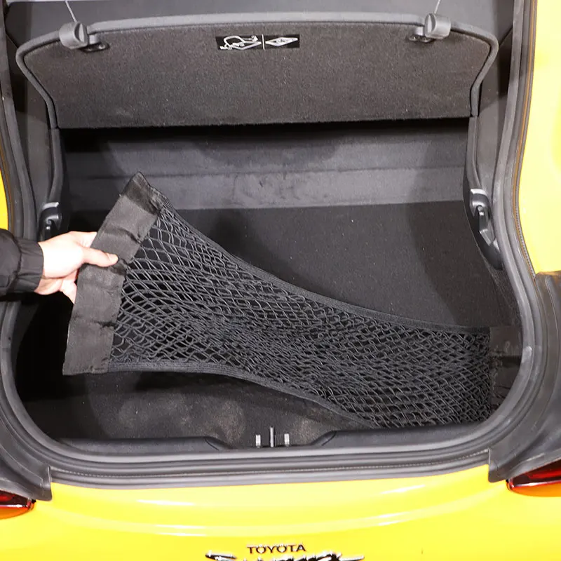 For Toyota GR Supra MK5 A90 2019-23 Nylon Black Car Trunk Cargo Organizer Storage Elastic Mesh Bag Luggage Cargo Car Accessories