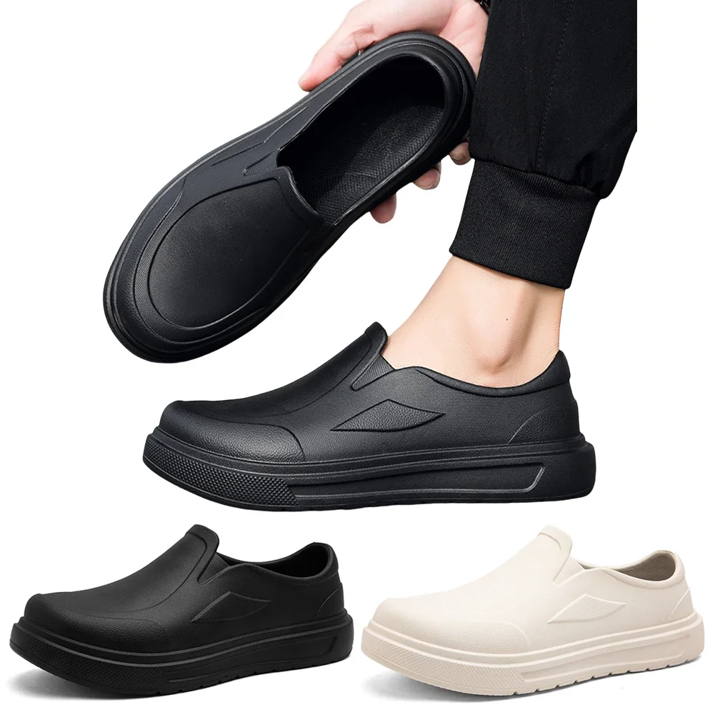 

Chef Shoes Four Season New Anti Slip Oil Resistant Plus Size Business Fashion Comfort Soft Soled Casual Men's Hotel Work Shoes