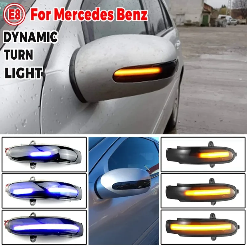 For Mercedes Benz C Class W203 S203 CL203 2001 2002-2007 2piece LED Flowing Turn Signal Sequential Side Mirror Indicator Light