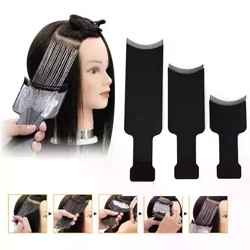 Professional Salon Hair Dyeing Board Highlight Plate Coloring Brush Comb Swatch Board Barber Hairdresser Styling Tools