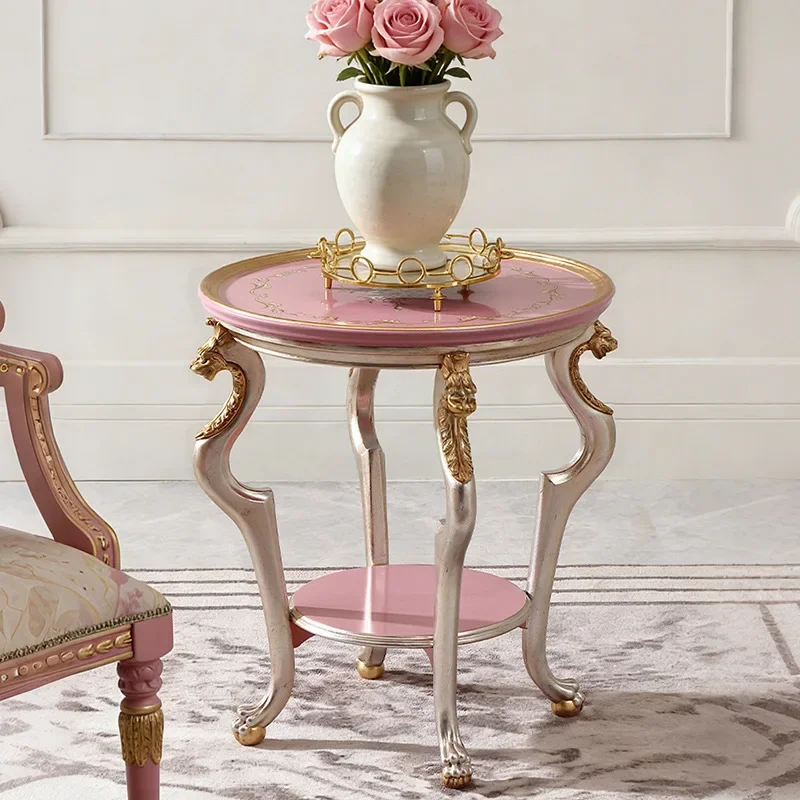High-end French retro casual several luxury European villas living room furniture solid wood table corner several round several