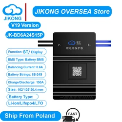 JKBMS BD6A24S15P-V19 Actieve Balansstroom 8S 12S 13S 20S 24S 150A Voor LifePO4 LTO LI-ION Batterij BT RS485 Smart JIKONG BMS