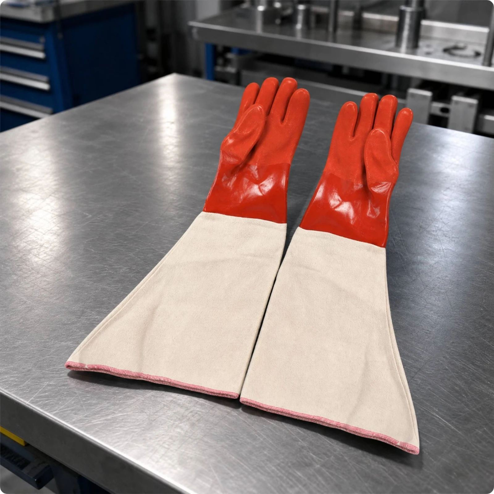 Sandblasting Glove with Canvas Gauntlet Cuff Industrial Strength Abrasive Blasting Gloves Blast Gloves Breathable
