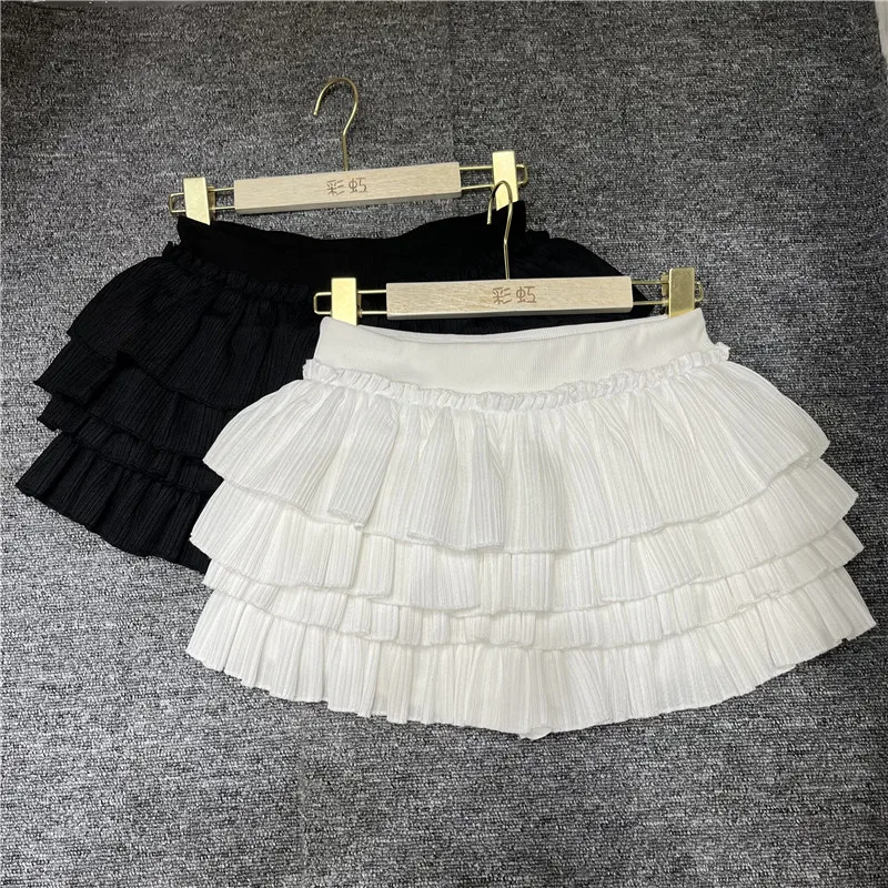 

Новая многослойная женская юбка А-силуэта с высокой талией и кружевной отделкой для весны и лета