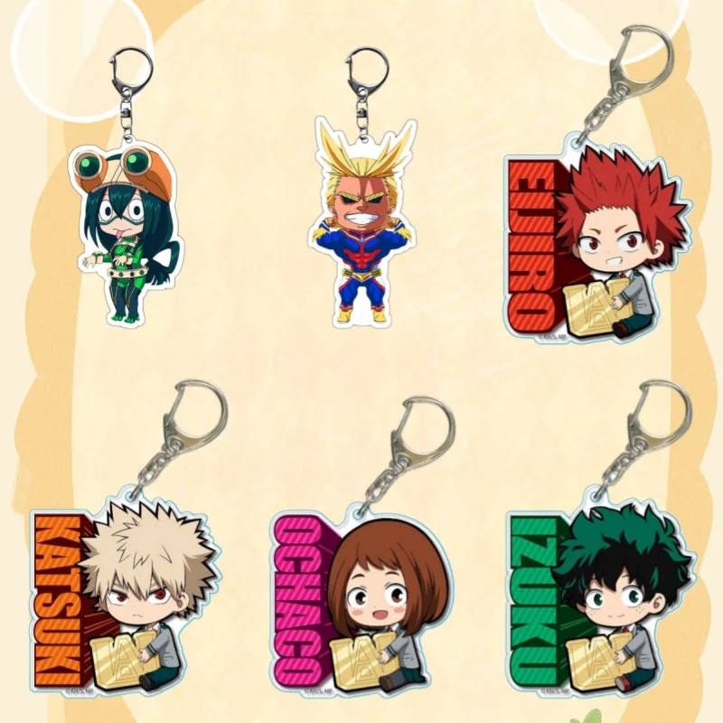 

5Cm Anime Cartoons Acrylic Keying for My Hero Academia Izuku Midoriya Katsuki Bakugo Ochaco Uraraka Acrylic Key Pendant Present