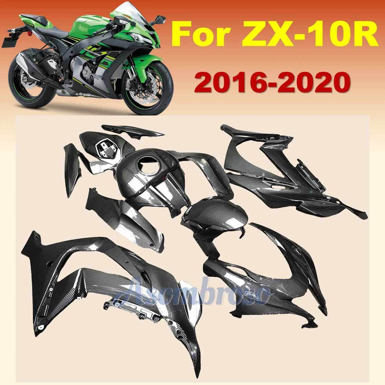 

Carbon Fiber Motorcycle Fairing Kits Fit For Ninja ZX10R 2016 2017 2018 2019 2020 ZX 10R ZX-10R High Quality Injection Bodywork
