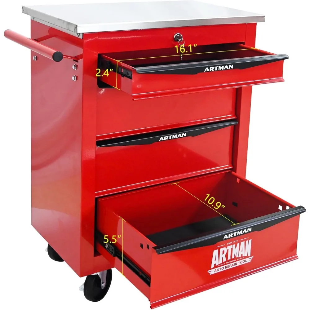 Cassettiera multiuso per attrezzi con 4 cassetti, organizer per carrello resistente per soluzioni di stoccaggio in garage