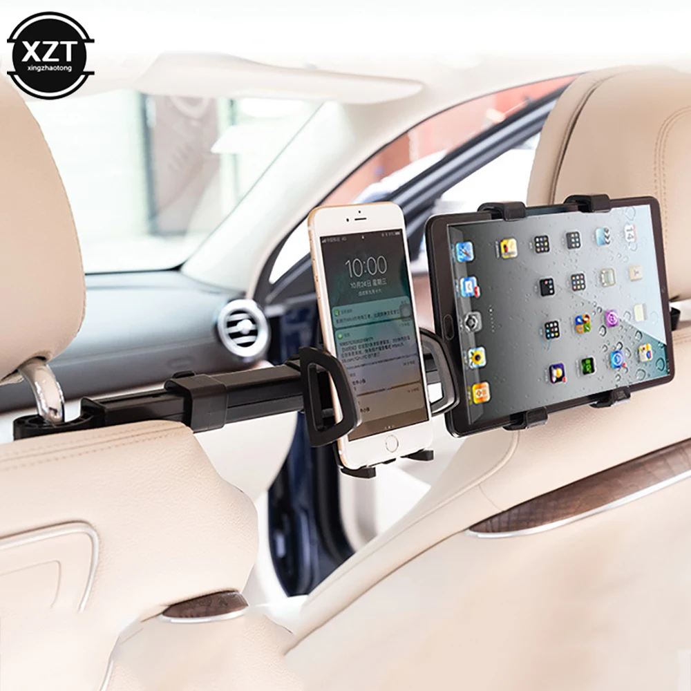 2 in 1 Car Tablet Phone Holder Stand Bracket Car Truck Back Seat Headrest Phone Mount Holder for iPad Rear Seat Universal