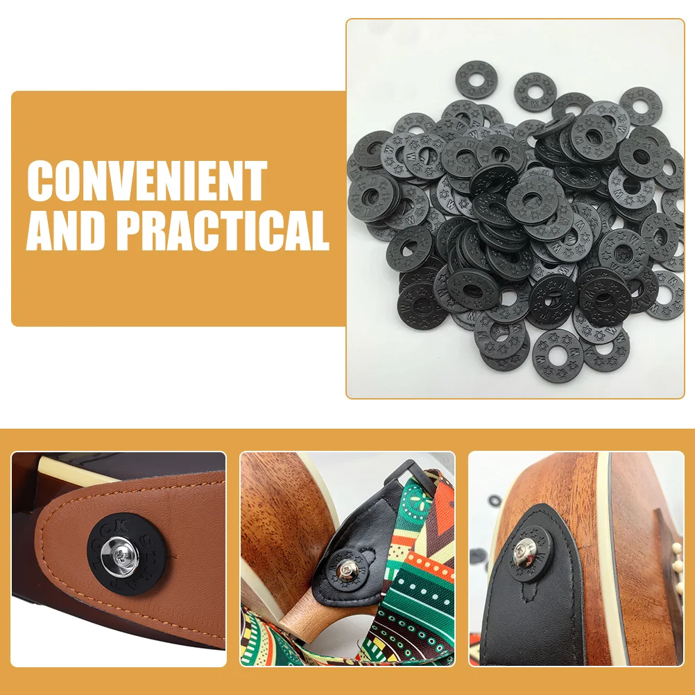 

12 Pcs Guitar Strap Buckle Spacer Electric Silicone Gaskets Lock Washer for Locking Buttons