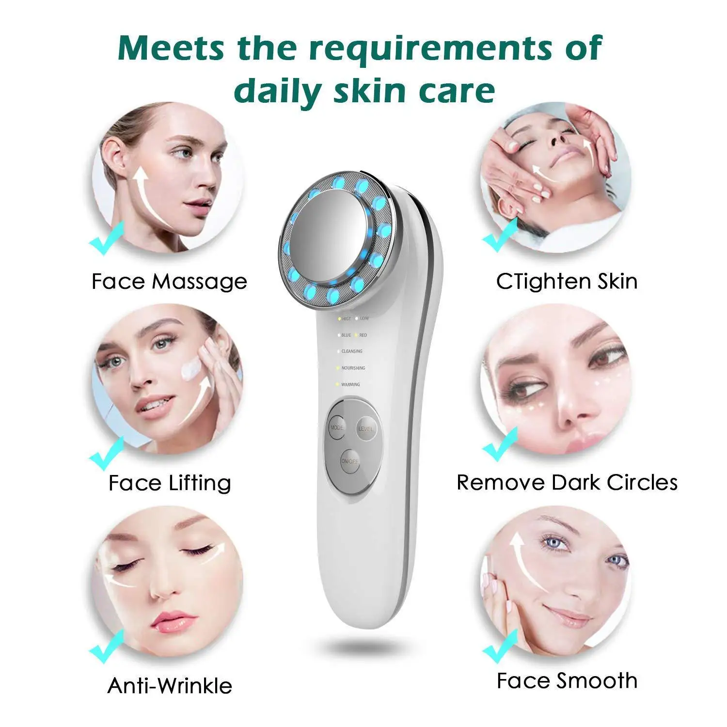 V Line Face Lifting Skin Tightening Massage Roller EMS Facial Massager Vibration Microcurrent Double Chin Reducer Beauty Device