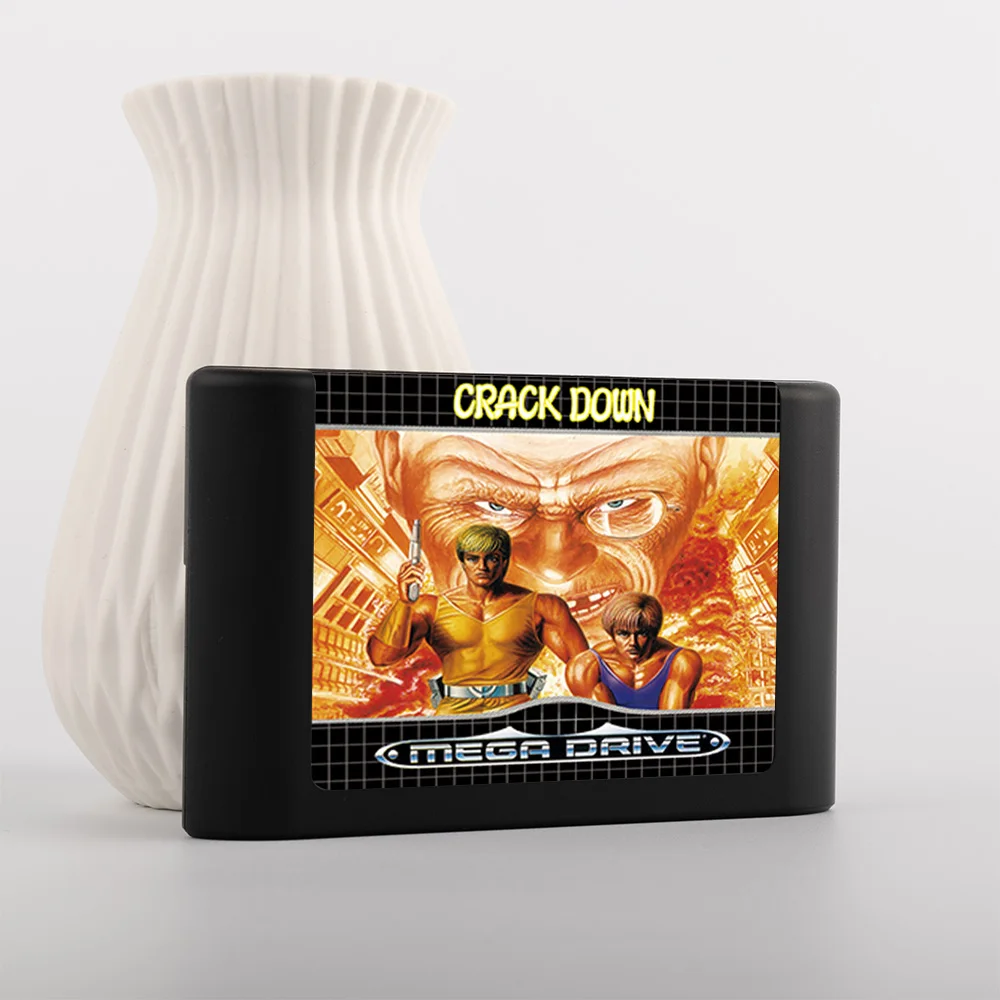خرطوشة ألعاب Retro Crack Down 16bit إصدار EUR لوحدات تحكم ألعاب الفيديو Sega Megadrive #1