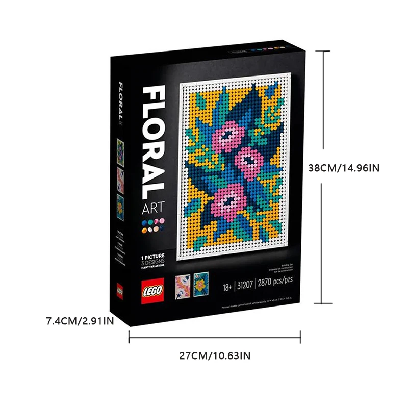 LEGOI 31207 Art Flower Art، صورة زهرة 3 في 1، مجموعة فنية لتزيين الحائط، يمكن تقديمها كهدية للبالغين #4