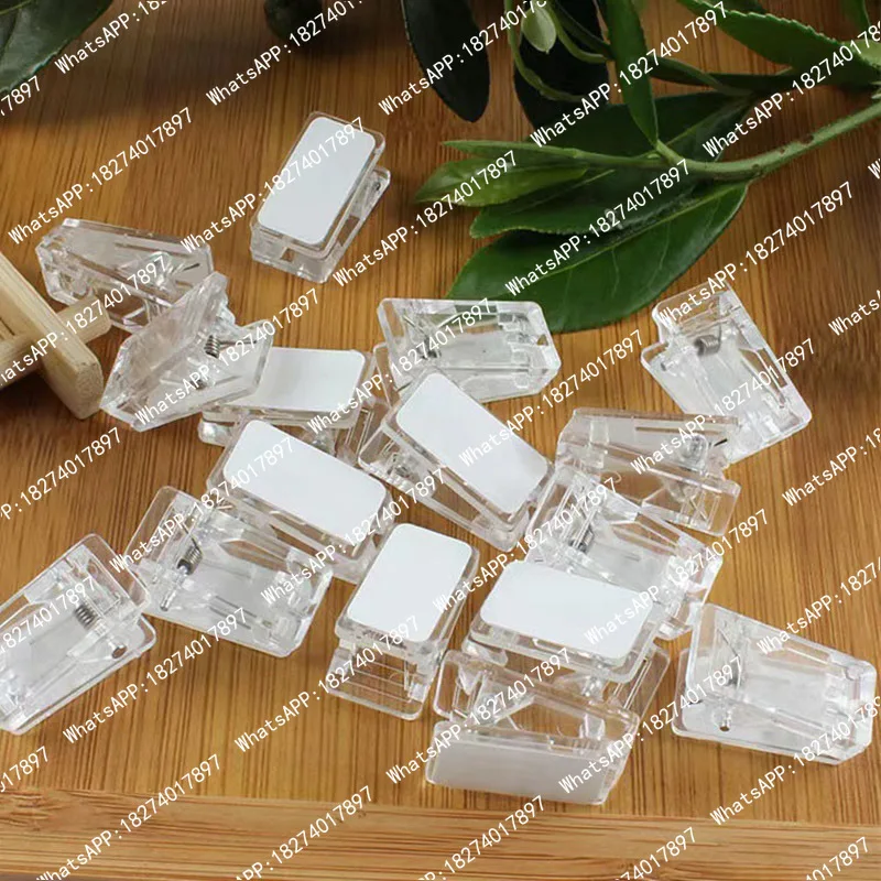 200pcs Self-Adhesive Wall Tapestry Clip Transparent White Black Acrylic Sticky Clips Poster Photo Wall DIY Hanging Spring Clips