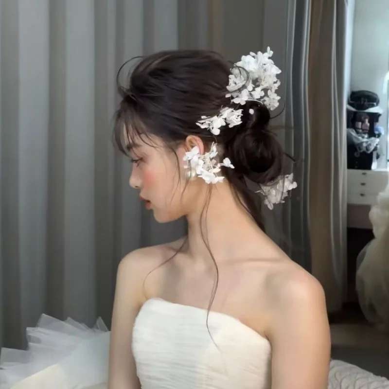 Bride Headwear Korean Style Forest System Flower Clip Super Fairy Atmosphere Hair Flower Hair Clip Photography Props