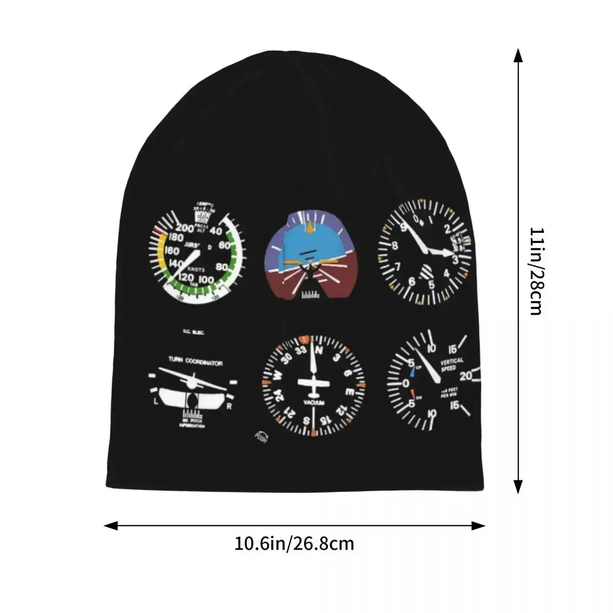 Cockpit Six Dials Flight Simulator Pilot Skullies Beanies Hats Warm Autumn Winter Outdoor Cap Knitted Bonnet Caps for Men Women