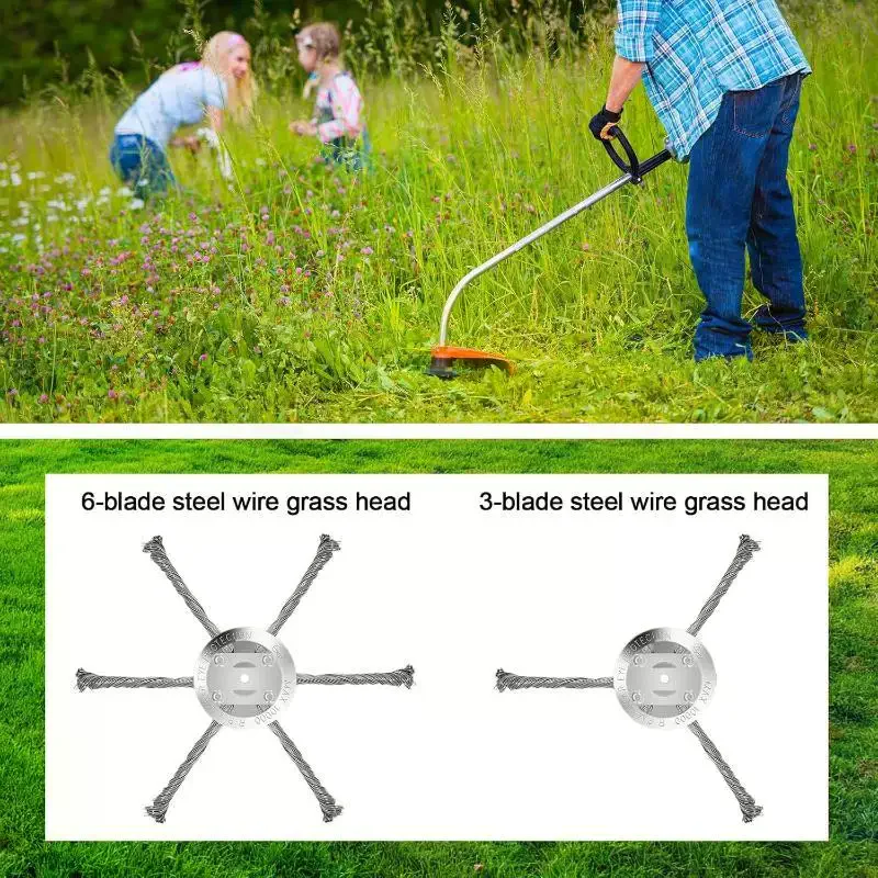 Steel Wire Grass Trimmer Head  New String Trimmer Replacement Head, Wire Weed Trimmer Head Weed Remover Tool