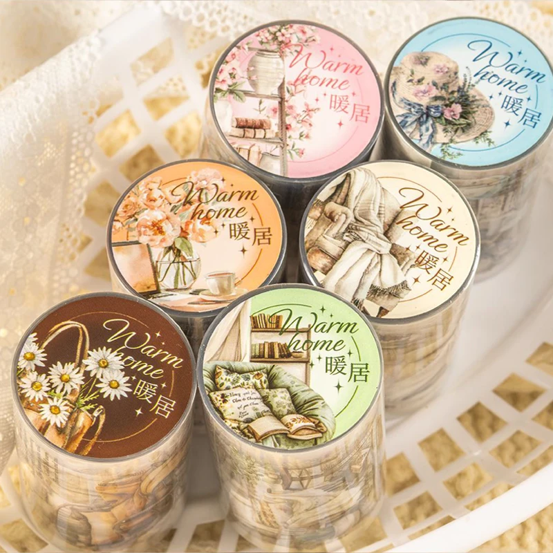 6 style Tape Pet House Sofa Garden Landscaping Die-cutting Tape Storage Water Cup Phone Case Sticker Magazine Diary Decoration