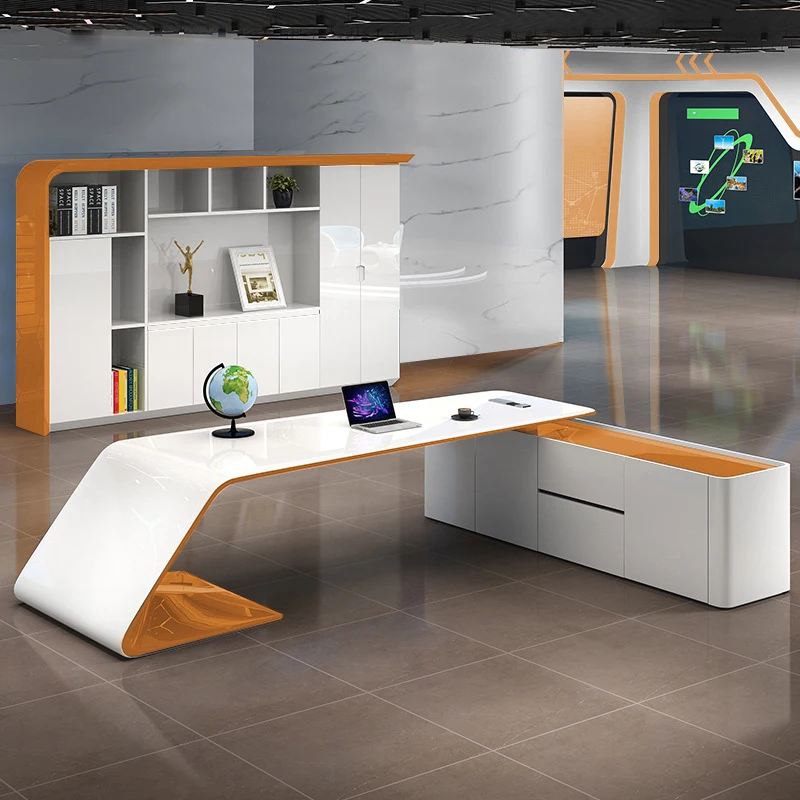 

Окрашенный, простой и современный офисный стол и стул для руководителя, генерального директора, стильный и уникальный комплект.