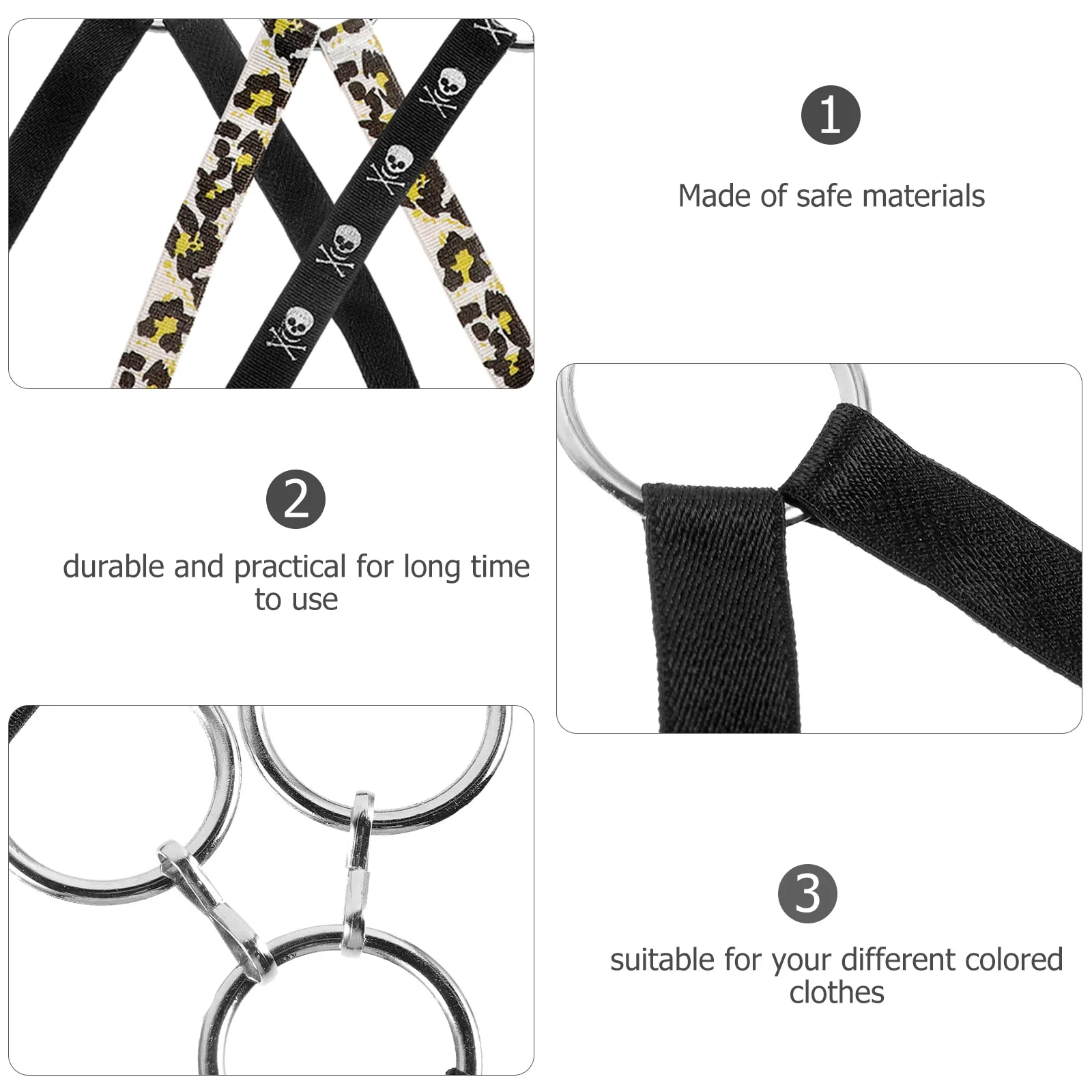 

3Pcs Cross Bra Straps Women Adjustable Shoulder Extensions Black Leopard Print Elastic Detachable Underwear Accessories