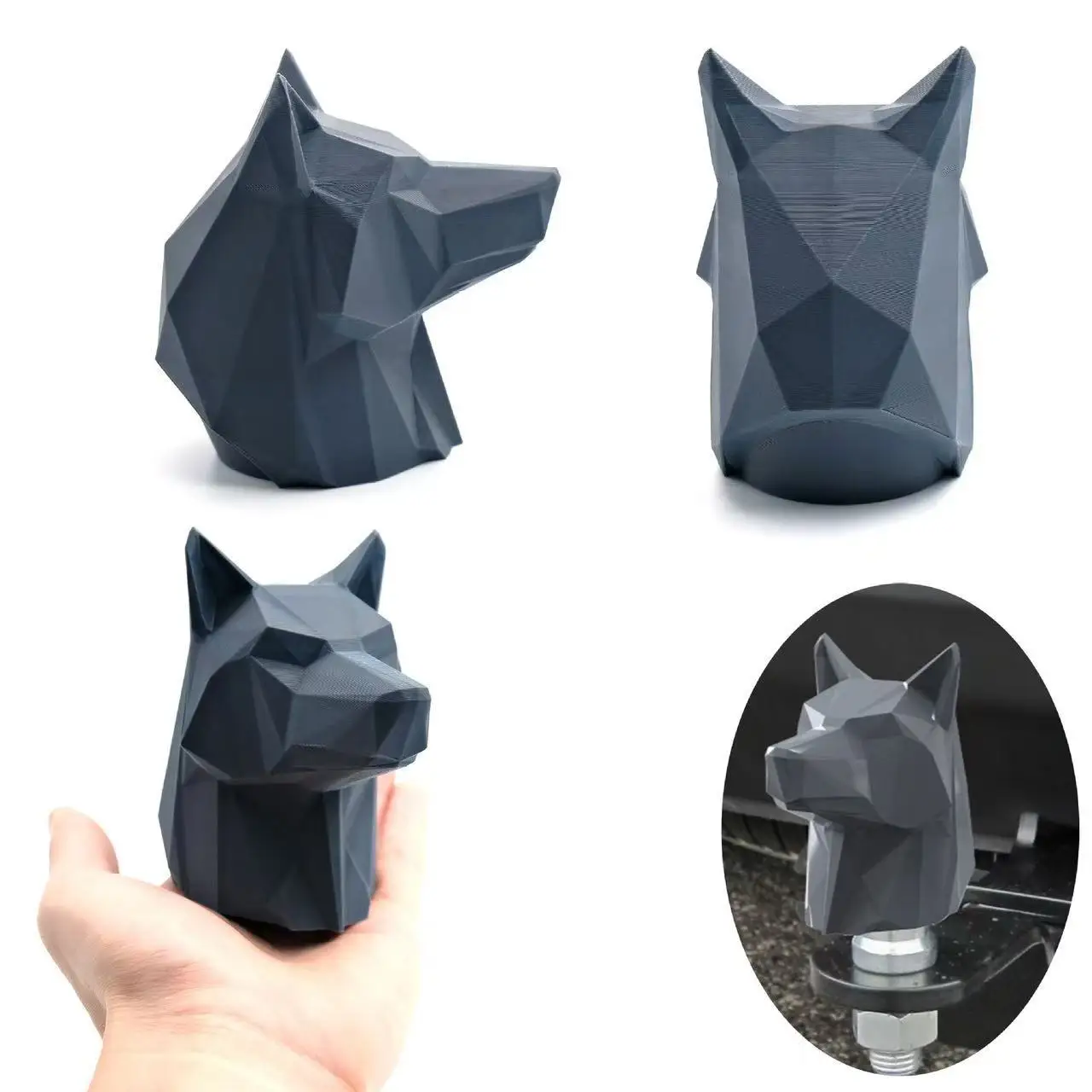 New 50mm Cool Dog Head Tow Bar Ball Cover Cap Ball Hood Trailer Hitch Protect Towball Trailer Ball Cover Black Car Accessories