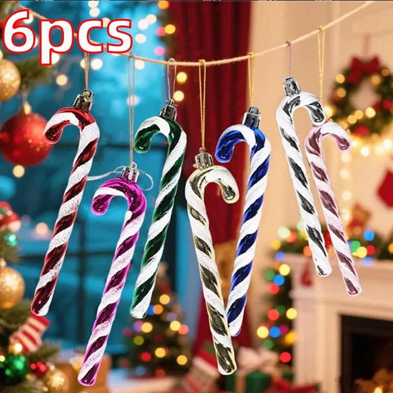 

Christmas Mini Candy Cane Miniature Ornament Merry Christmas Tree Hanging Decoration Xmas New Year Festival Party Home DIY Decor