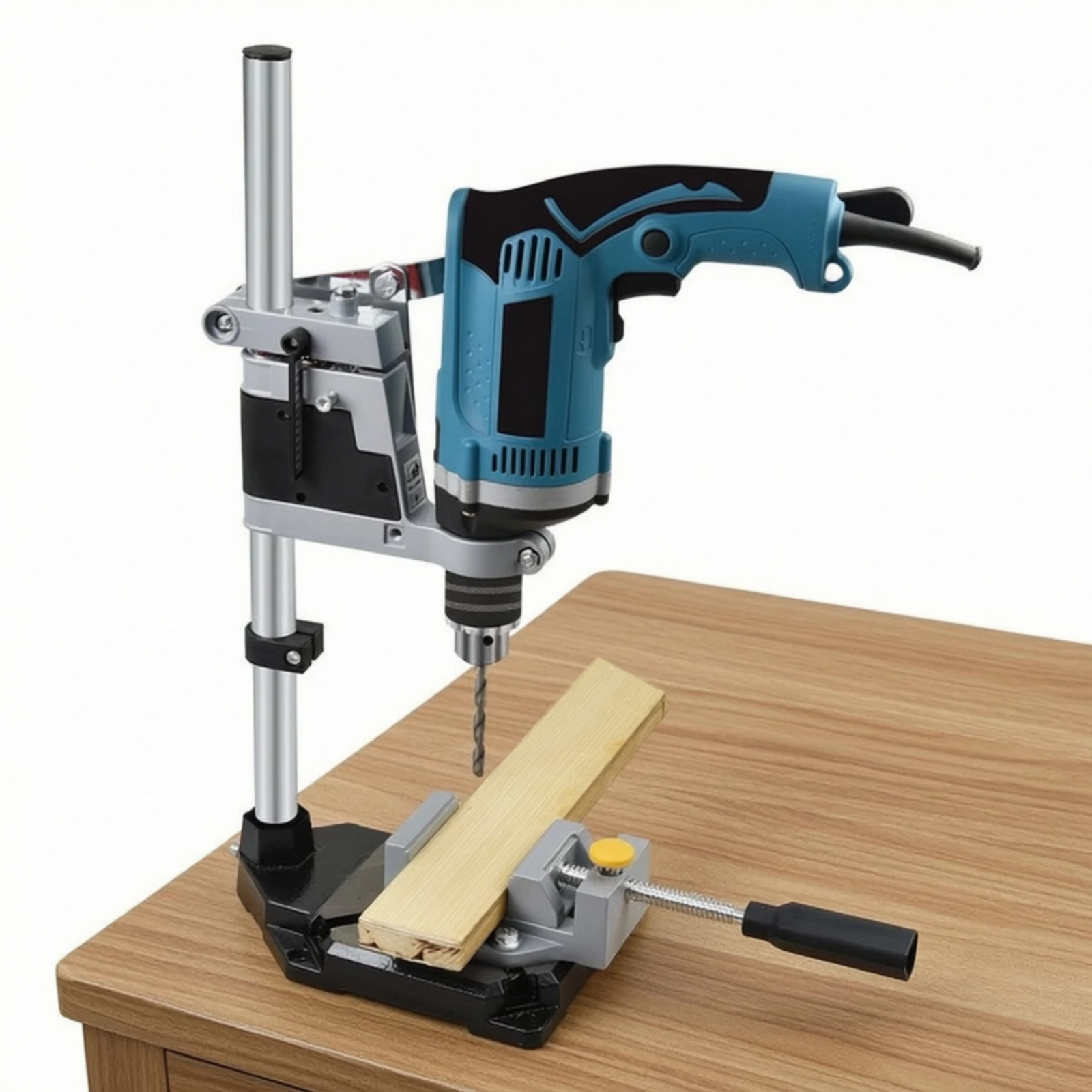 Bench Drill Stand Vertical Drill Holder with Base Adjustable Sturdy for DIYers, Workshop, Home Projects