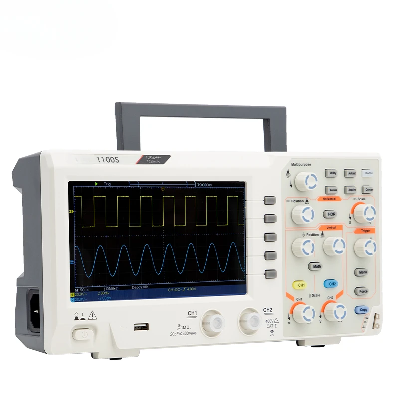 1100S 100 MHz Bandwidth Oscilloscope 1GS/s Real-time Sample Rate 16 Group Waveform 2 Channel Digital Storage Oscilloscope