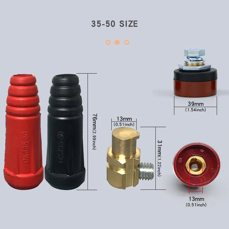 4PCS DKJ35-50 Welding Machine Quick Fitting TIG DKZ35-50 Welding Cable Panel Connector Socket Set Quick Fitting