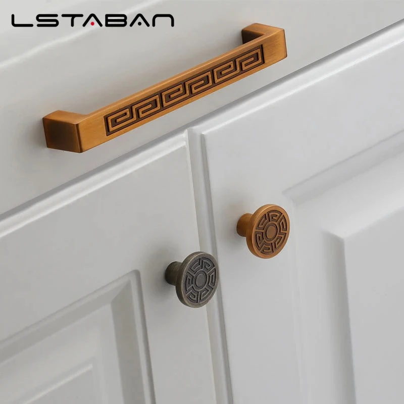 Matte Brown Furniture Cabinet Hardware Door Handle Matte Retro Cyan Chinese Style Antique Shoe Cabinet Wardrobe Push Pull Knobs