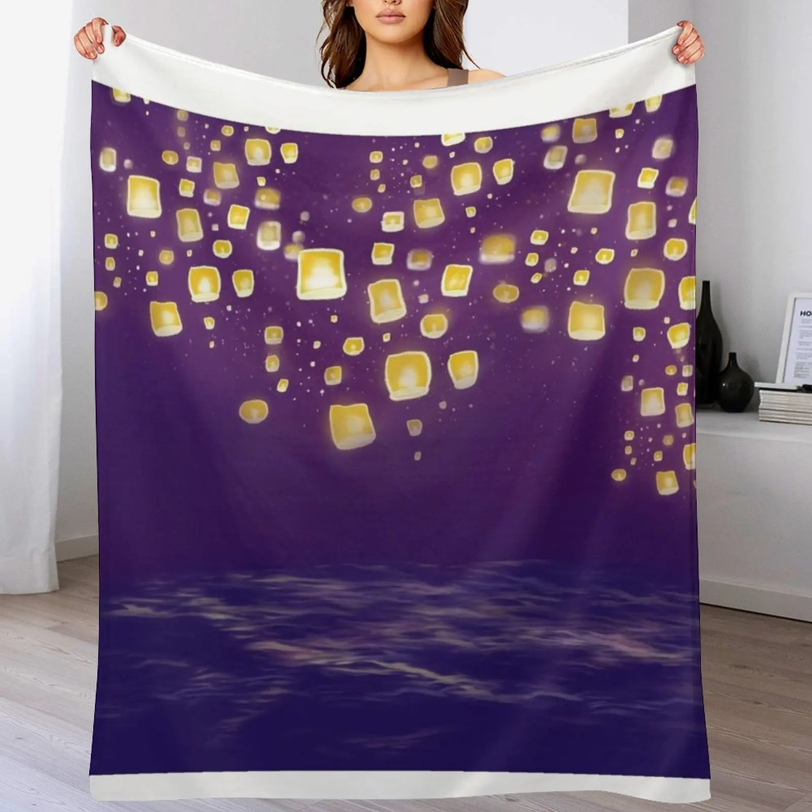 

Floating lanterns Throw Blanket Sleeping Bag Blankets For Bed Multi-Purpose Thins Blankets