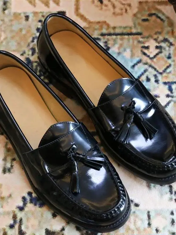 briti-sle-men's-slip-on-loers-bright-leather-tassel-detailing-faionable-casual-oes-comfortable-breathable-leather