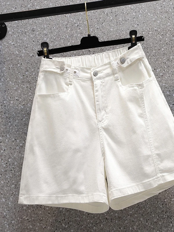 ارتفاع الخصر فضفاضة تناسب رقيقة الدنيم orts واسعة الساق ألف خط السراويل الساخنة صيف جديد Sle حجم كبير جينز ناعم سراويل تقليدية للنساء