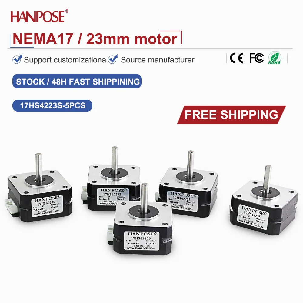 

NEMA17 5 шт. 17HS4223 шаговый двигатель 3,4 В 0,8 А двухфазный четырехпроводной аксессуар для 3D-печати двигатель производитель прямые продажи NEMA17