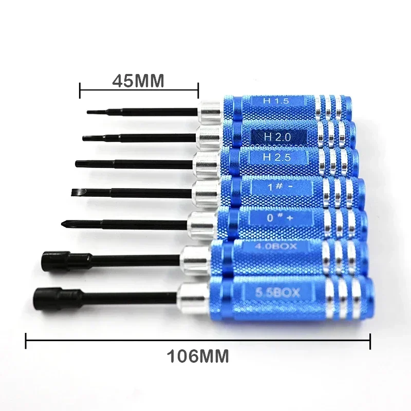 

7 шт., шестигранная отвертка, инструменты, гаечный ключ, комплект для Wltoys Trxs, осевой радиоуправляемый вертолет, автомобиль, самолет, FPV дрон