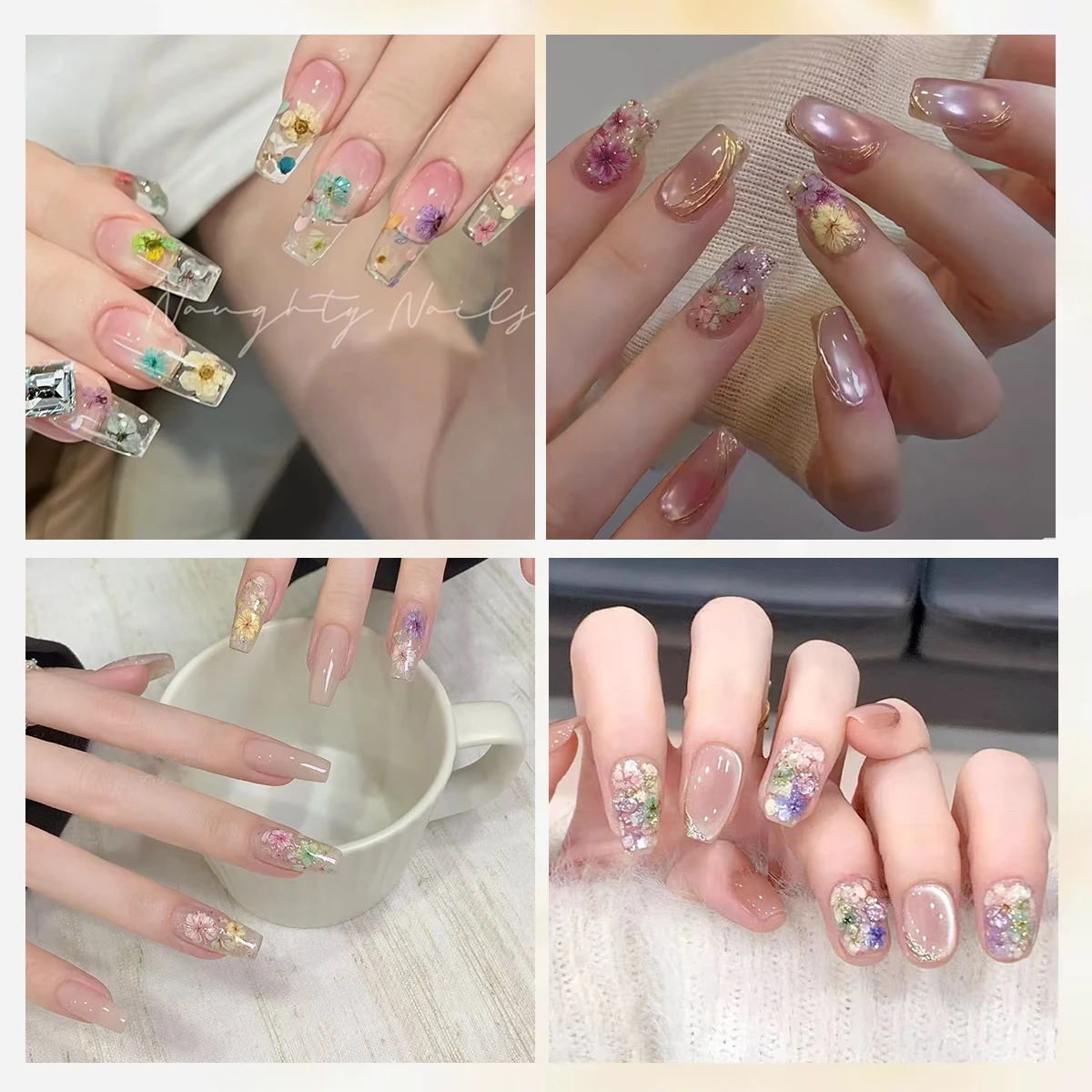 3/6/12/18 ورقة الأزهار مسمار ملصقات المائية زهرة البتلة النباتية الربيع حديقة لينة الباستيل ذاتية اللصق مسمار ملصقات فنية #3