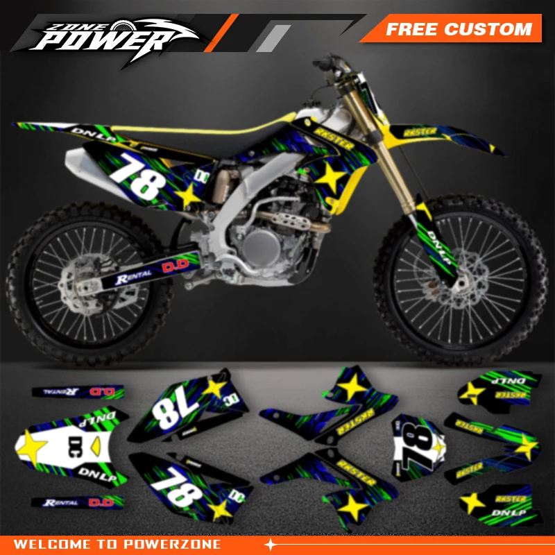 Powerzone For SUZUKI RMZ250 RMZ 250 2010-2013 2014 2015 2016 2017 2018 Motorcycle Fairing Graphics Background Decals Stickers 06