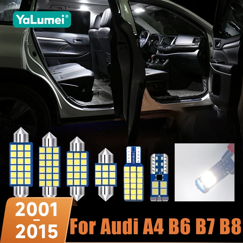 

Для Audi A4 B6 B7 B8 S4 RS4 Седан Авантик 2001-2011 2012 2013 2014 2015: Светодиодные лампы для салона автомобиля, лампы для чтения, атмосферная подсветка